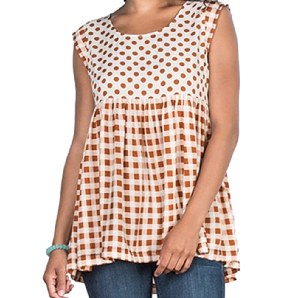 MATILDA JANE Medium Polka Dot Babydoll Cap Sleeve Tunic Top Feminine Cottagecore